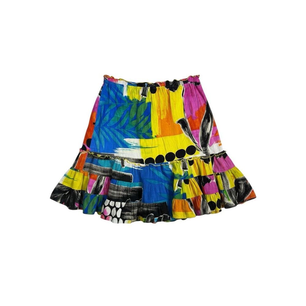 Jams World Women’s Hattie Skirt Tiered Size Medium Multicolor Tropical